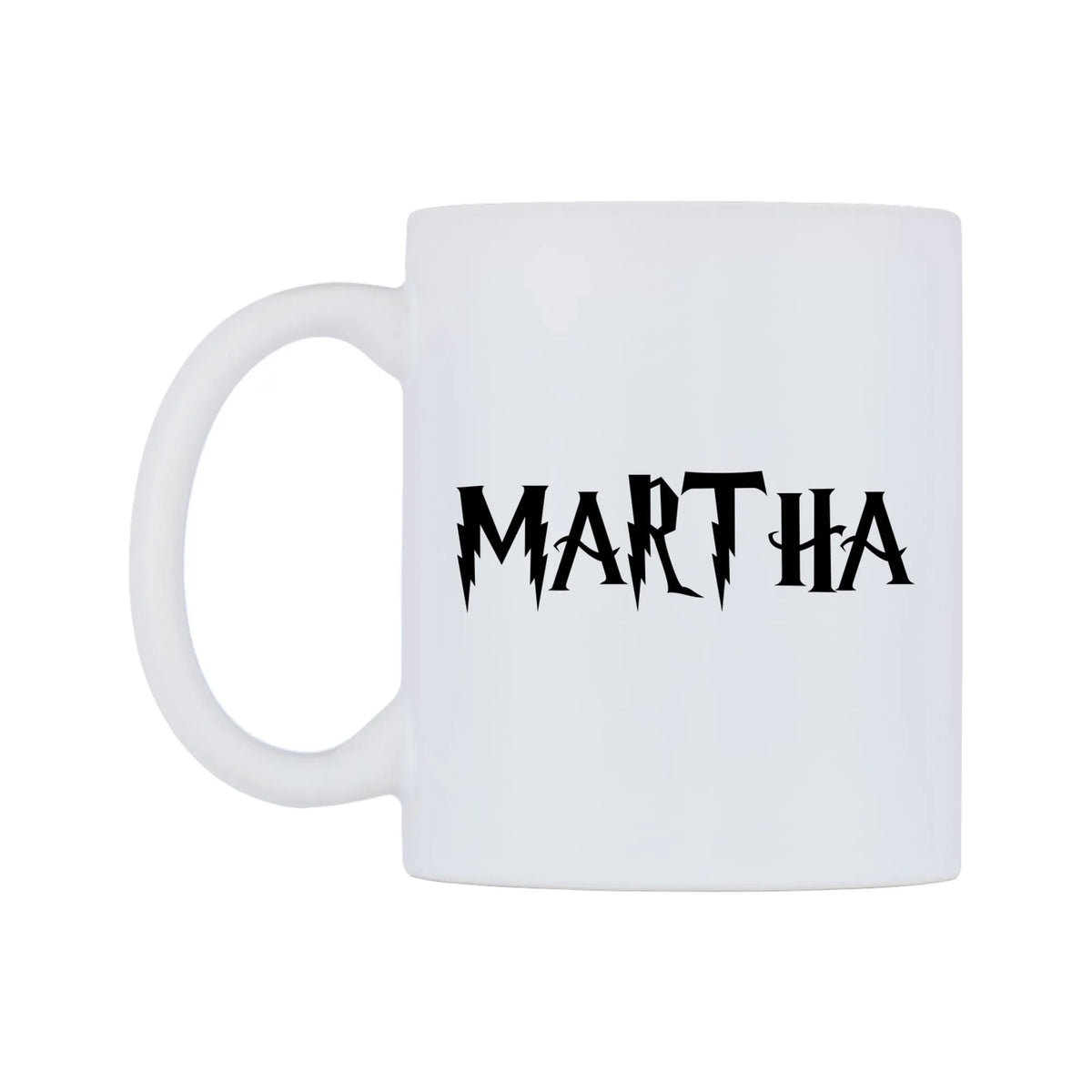 Martha - Wizard Themed Mug — white 11oz gloss mug, right side, on a white background