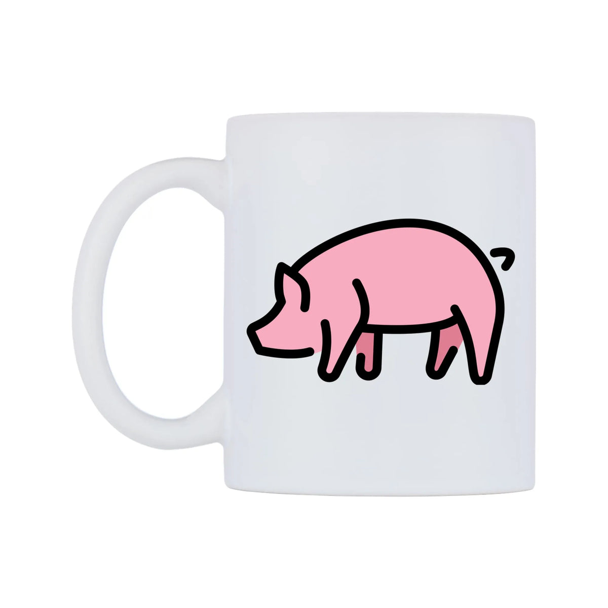Pig Emoji Mug — mug, right side, on a white background