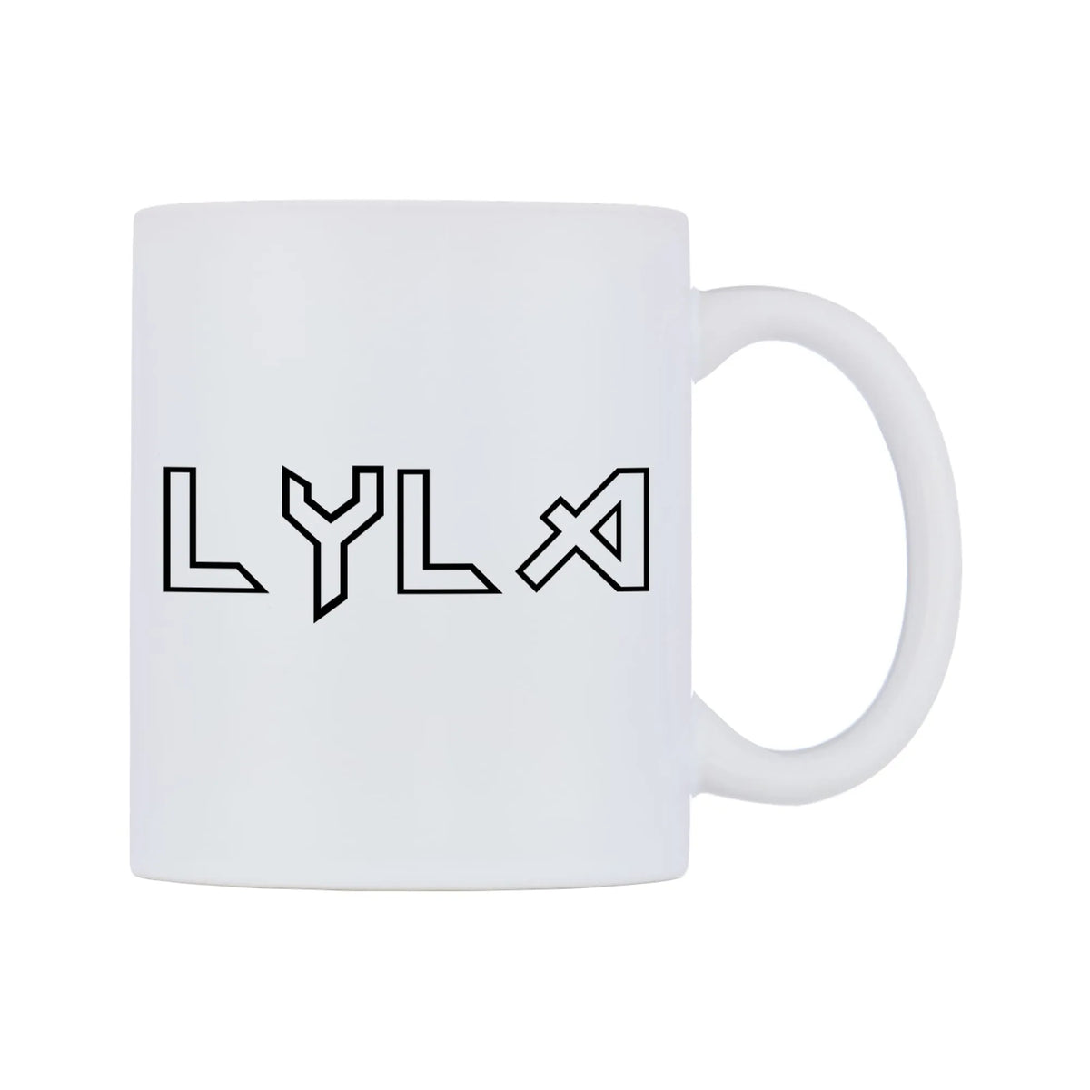 Lyla - Iron Maiden Themed Mug — white 11oz gloss mug, left side, on a white background