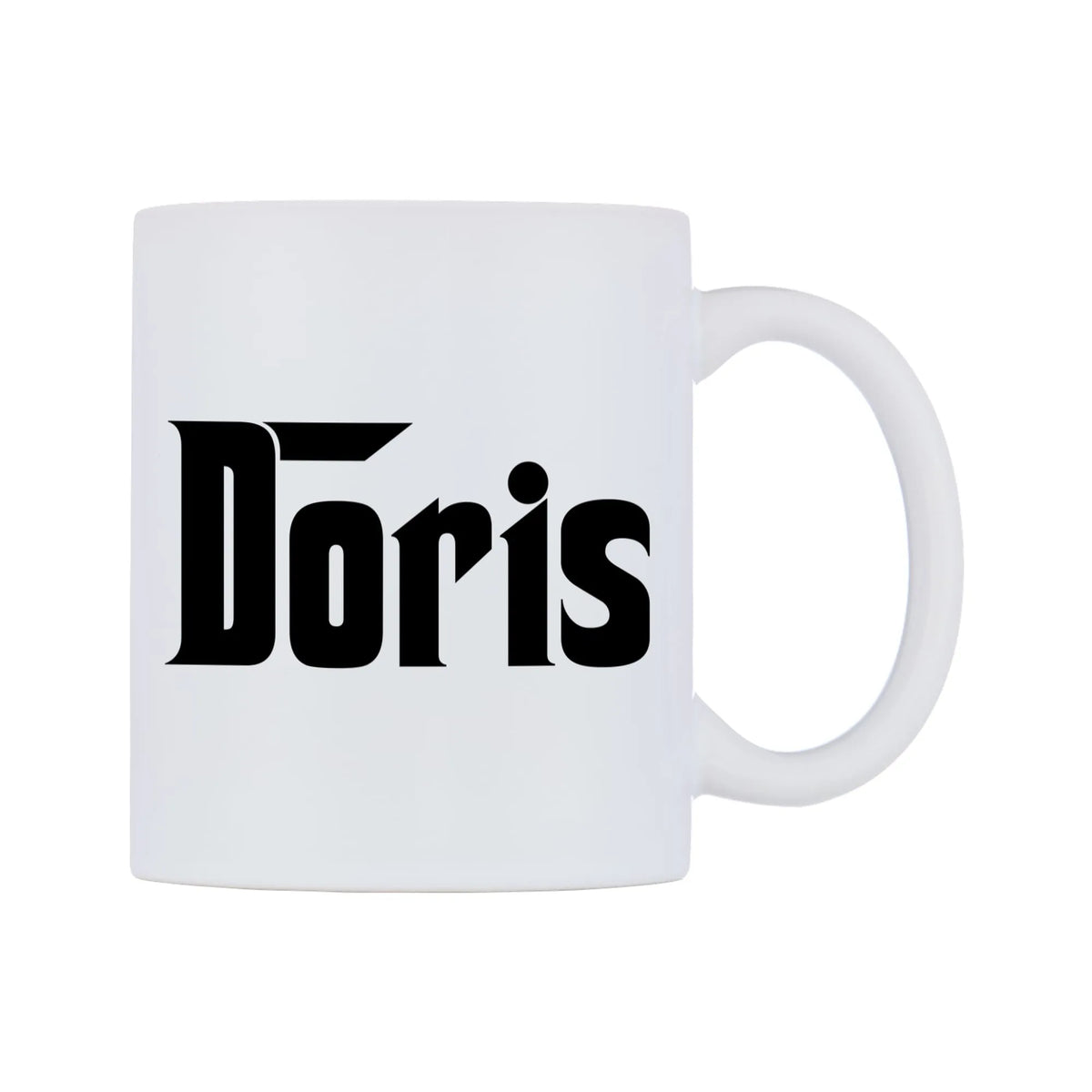 Doris - Godfather Themed Mug — white 11oz gloss mug, left side, on a white background