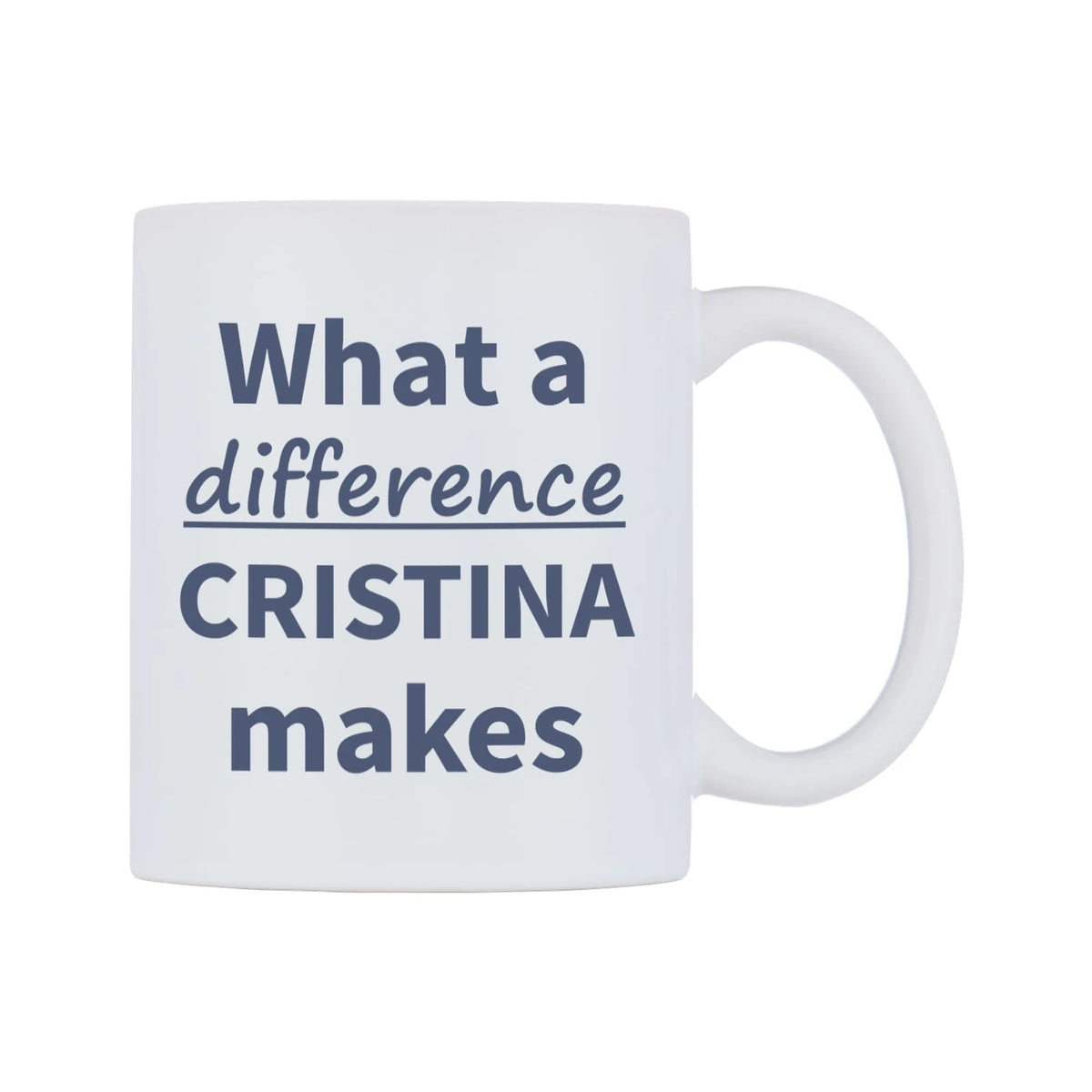 What a difference CRISTINA makes Mug — mug, left side, on a white background