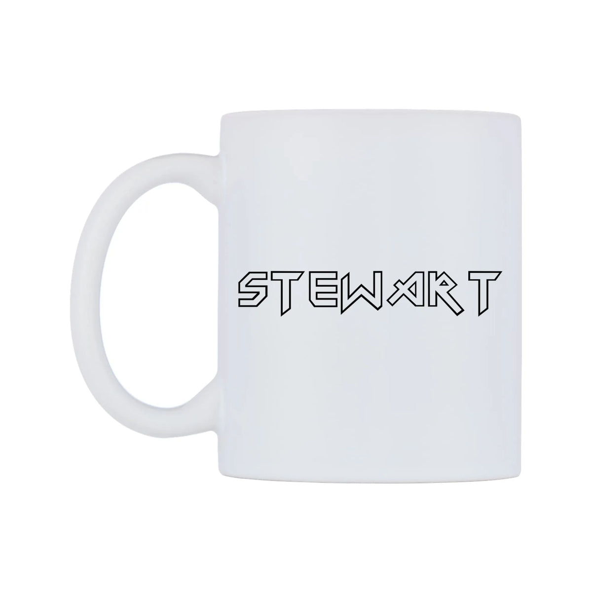 Stewart - Iron Maiden Themed Mug — white 11oz gloss mug, right side, on a white background