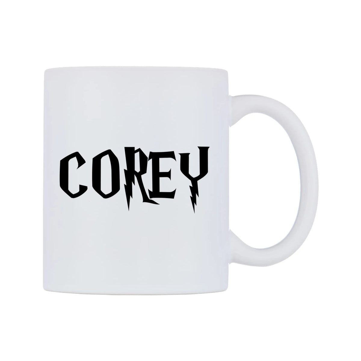 Corey - Wizard Themed Mug — mug, left side, on a white background