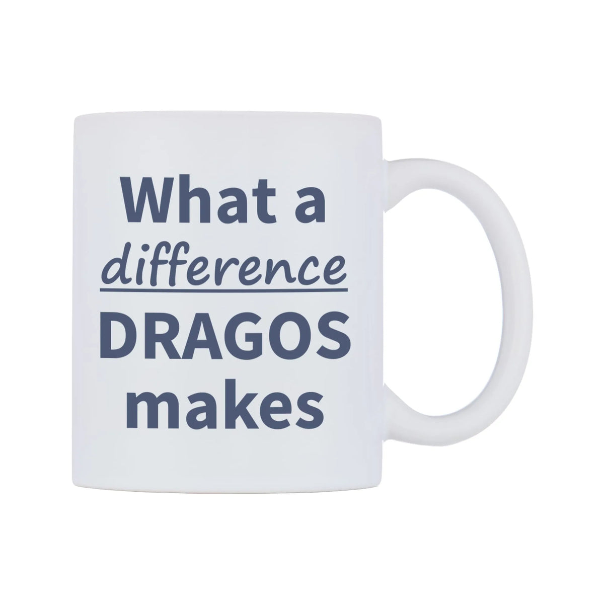 What a difference DRAGOS makes Mug — mug, left side, on a white background