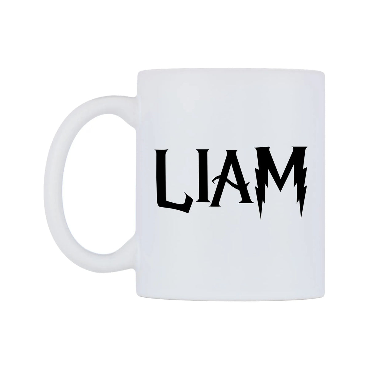 Liam - Wizard Themed Mug — mug, right side, on a white background