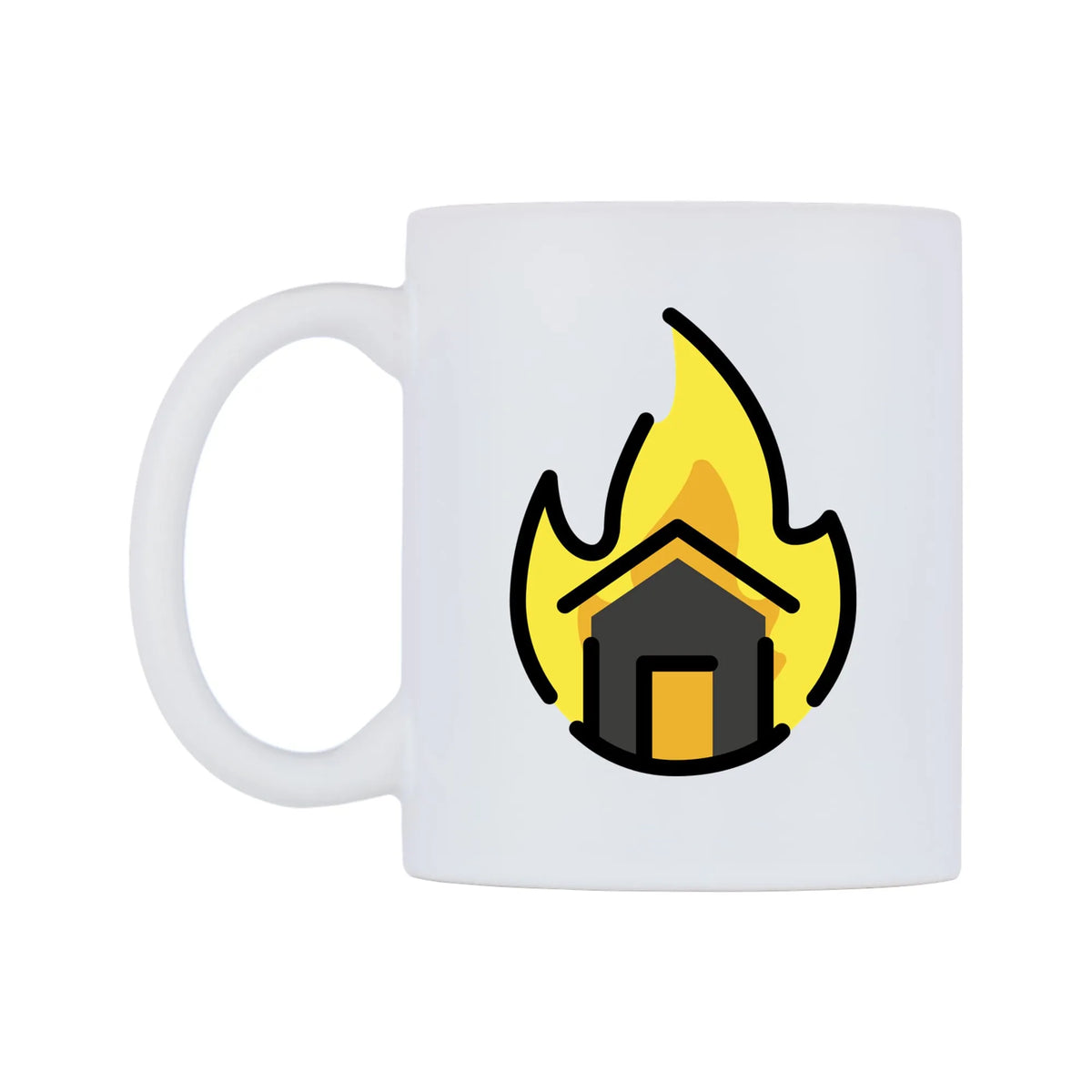 Structural Fire Emoji Mug — mug, right side, on a white background