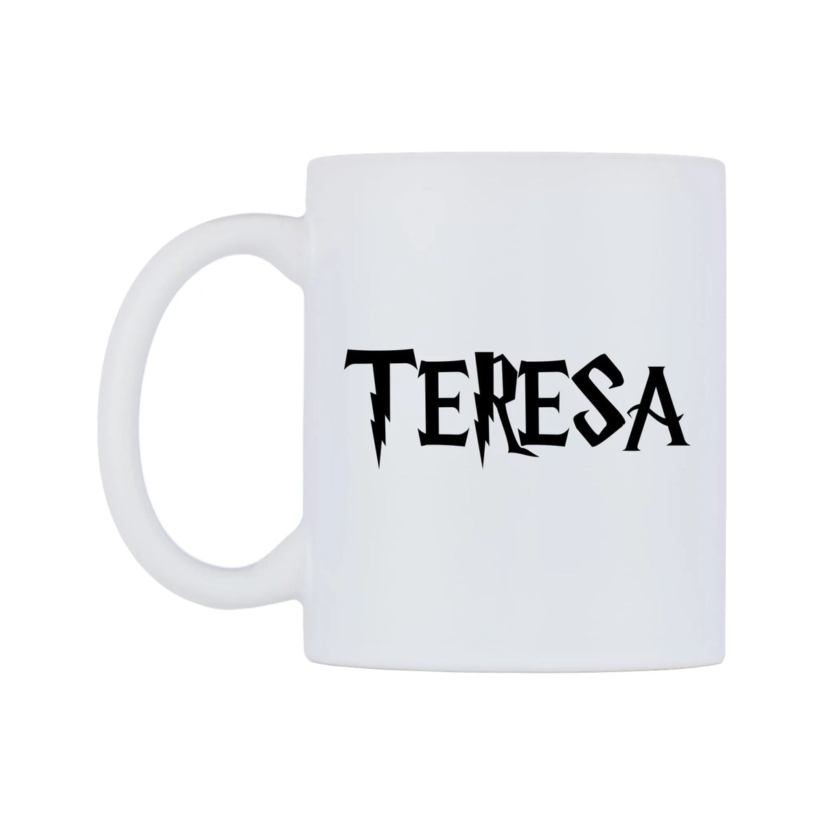 Teresa - Wizard Themed Mug — white 11oz gloss mug, right side, on a white background