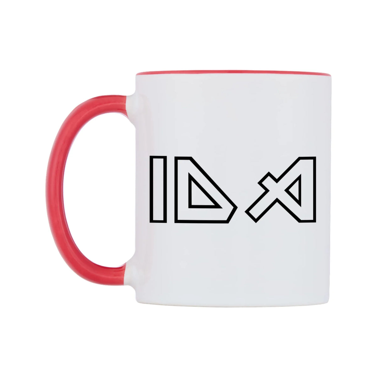 Ida - Iron Maiden Themed Mug — white 11oz gloss mug with a red inside and handle, right side, on a white background