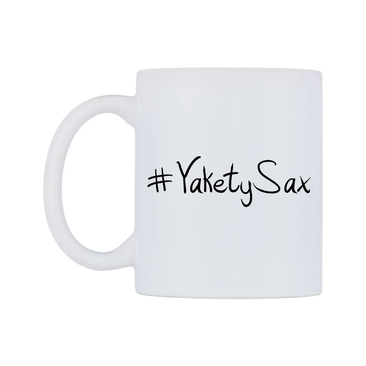 YaketySax Mug — mug, right side, on a white background