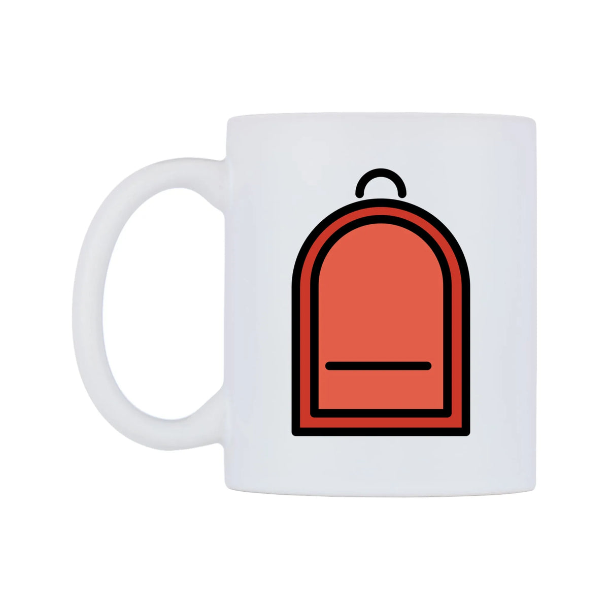 Backpack Emoji Mug — mug, right side, on a white background