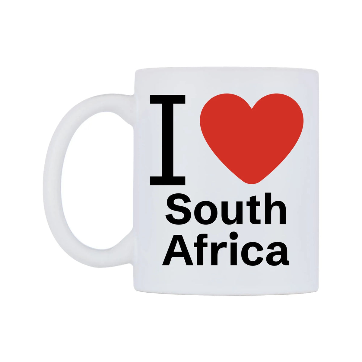 I Love South Africa Mug — mug, right side, on a white background