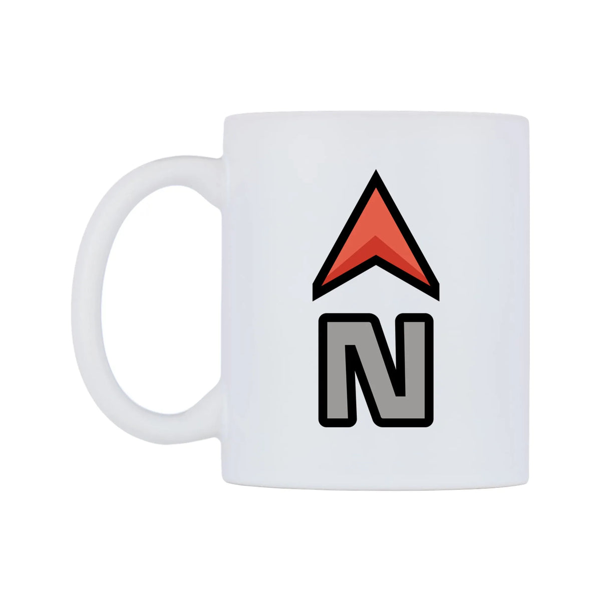 North Emoji Mug — mug, right side, on a white background
