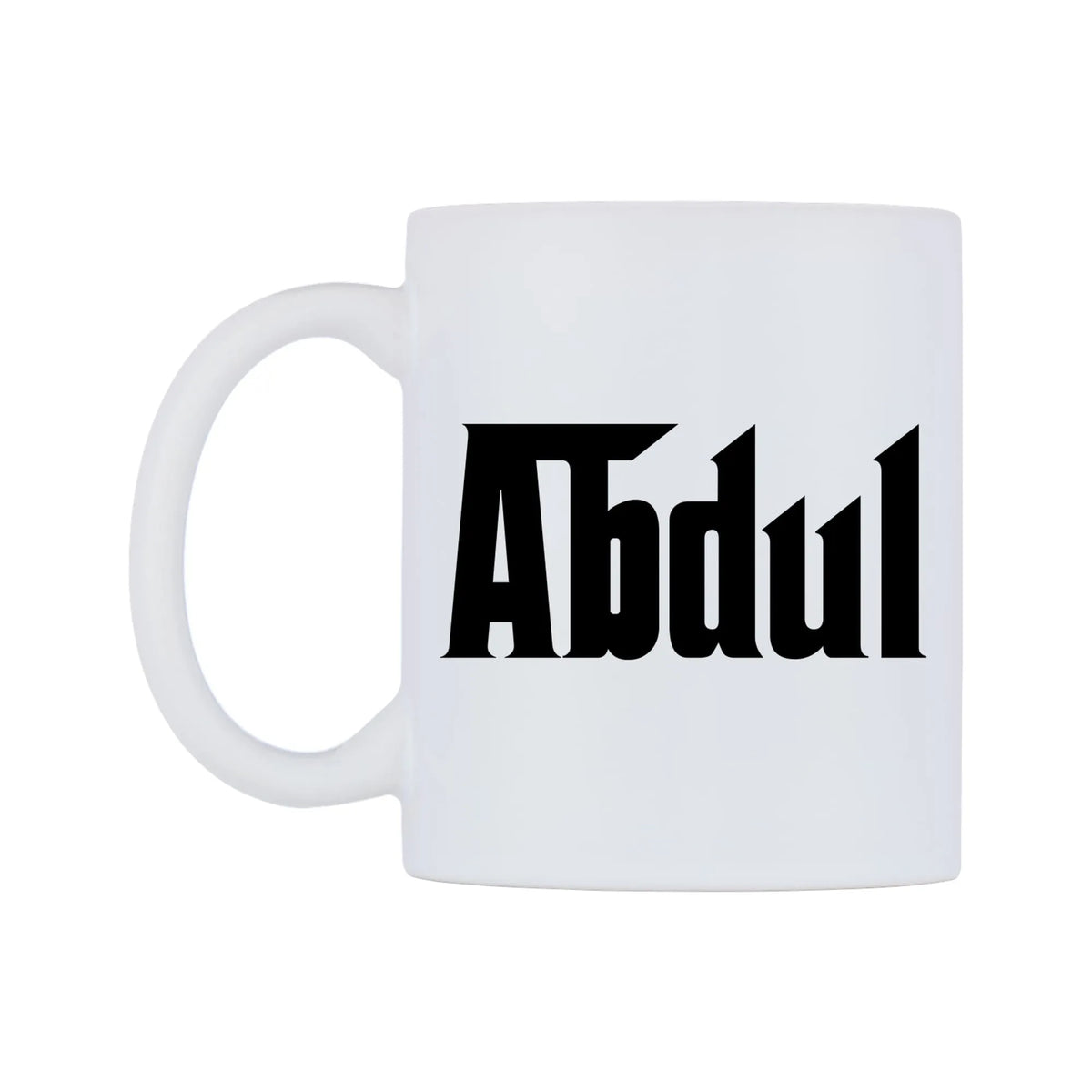 Abdul - Godfather Themed Mug — white 11oz gloss mug, right side, on a white background