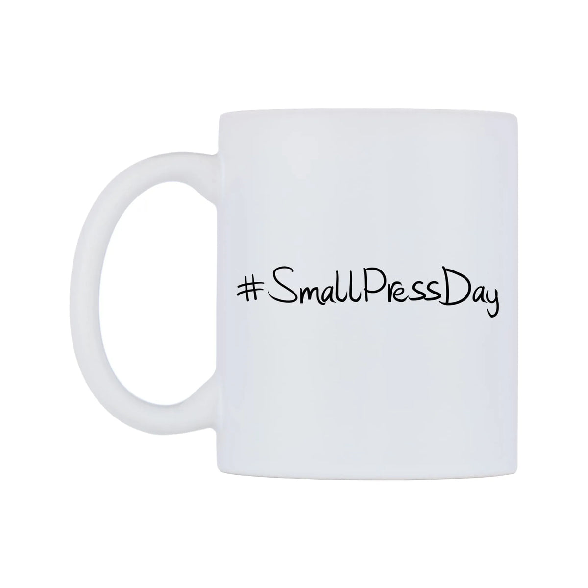 SmallPressDay Mug — mug, right side, on a white background