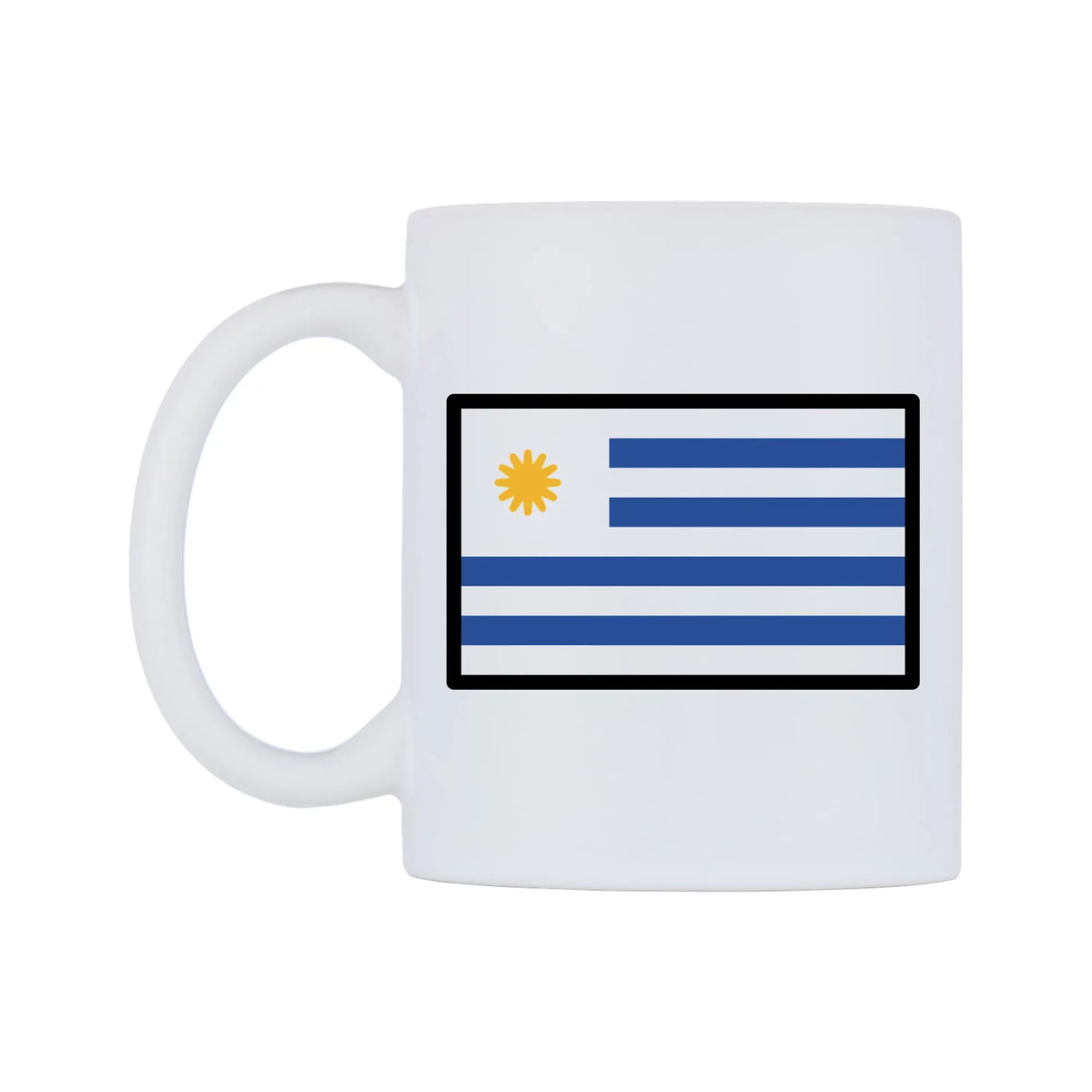 Uruguay Flag Emoji Mug — mug, right side, on a white background