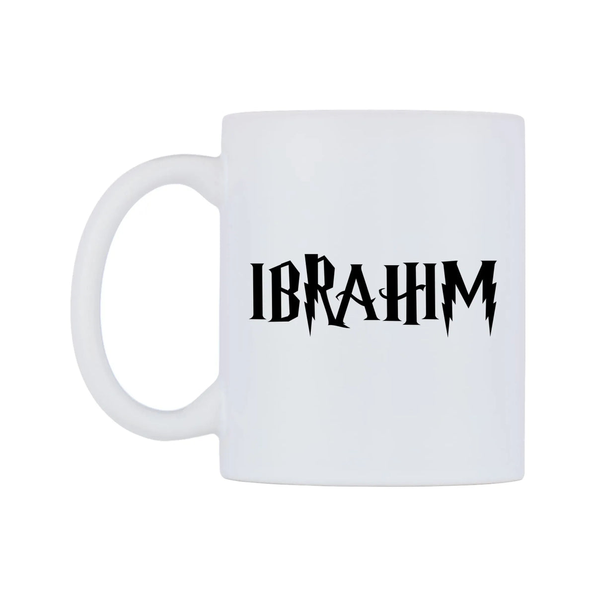 Ibrahim - Wizard Themed Mug — white 11oz gloss mug, right side, on a white background