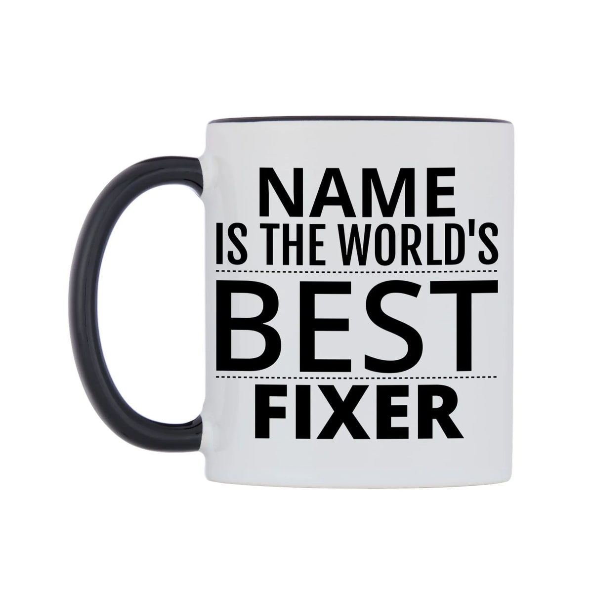 Imaginary Friends are People Too! Mug — white 11oz gloss mug with a black inside and handle, right side, on a white background