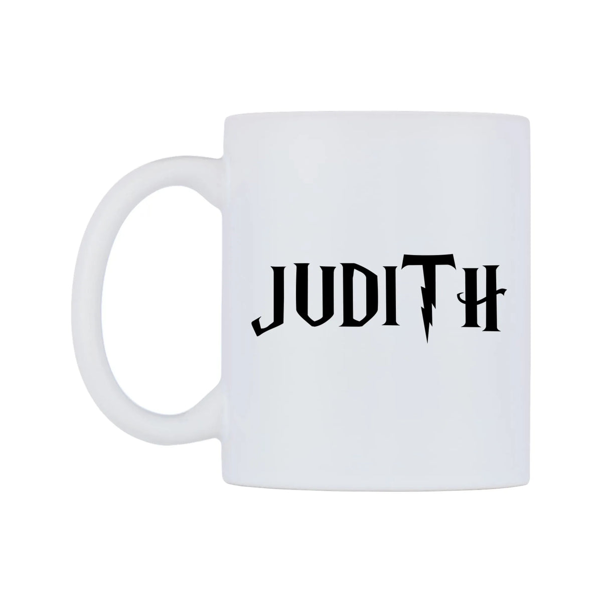 Judith - Wizard Themed Mug — white 11oz gloss mug, right side, on a white background