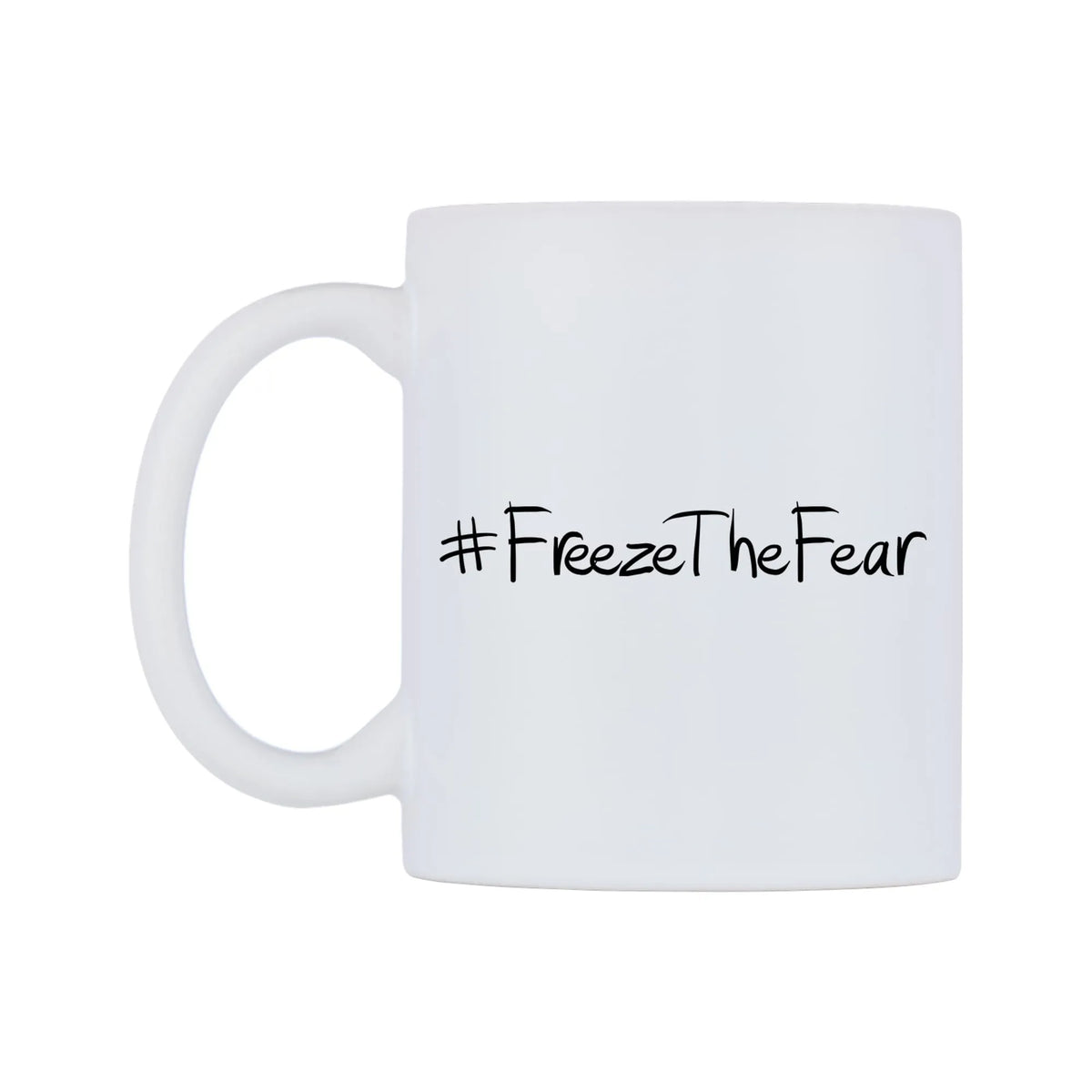 FreezeTheFear Mug — mug, right side, on a white background