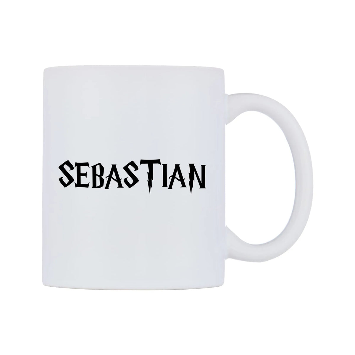 Sebastian - Wizard Themed Mug — mug, left side, on a white background
