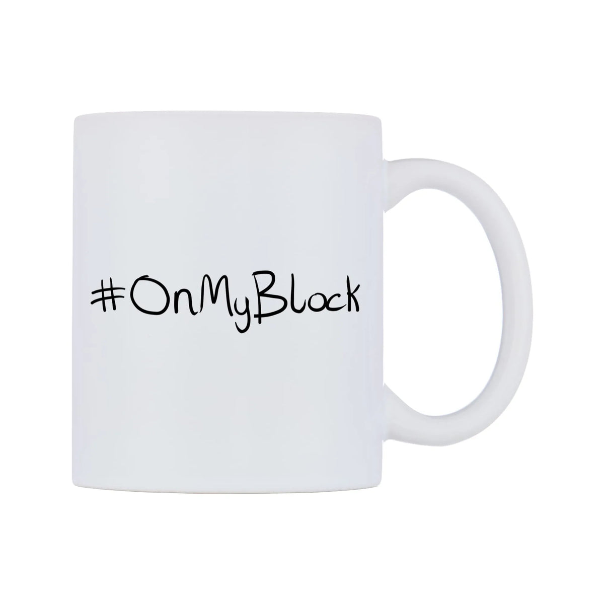 OnMyBlock Mug — mug, left side, on a white background