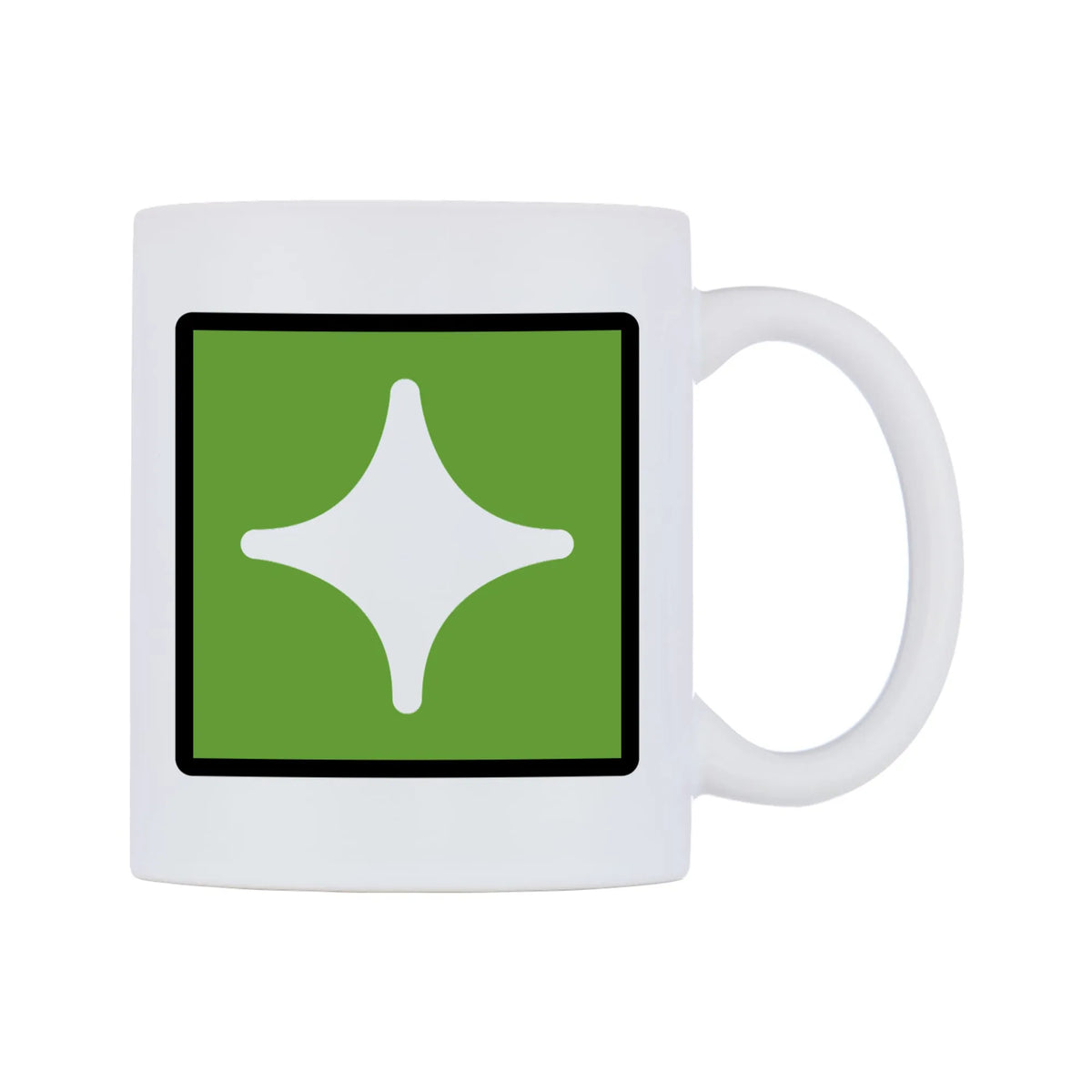 Sparkle Emoji Mug — mug, left side, on a white background