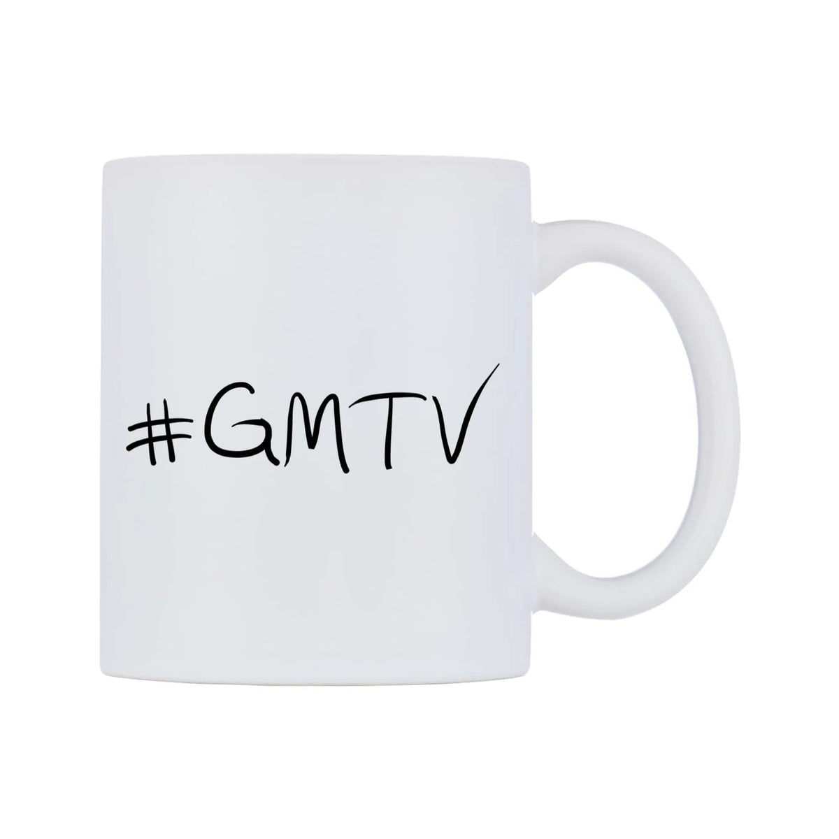 GMTV Mug — mug, left side, on a white background