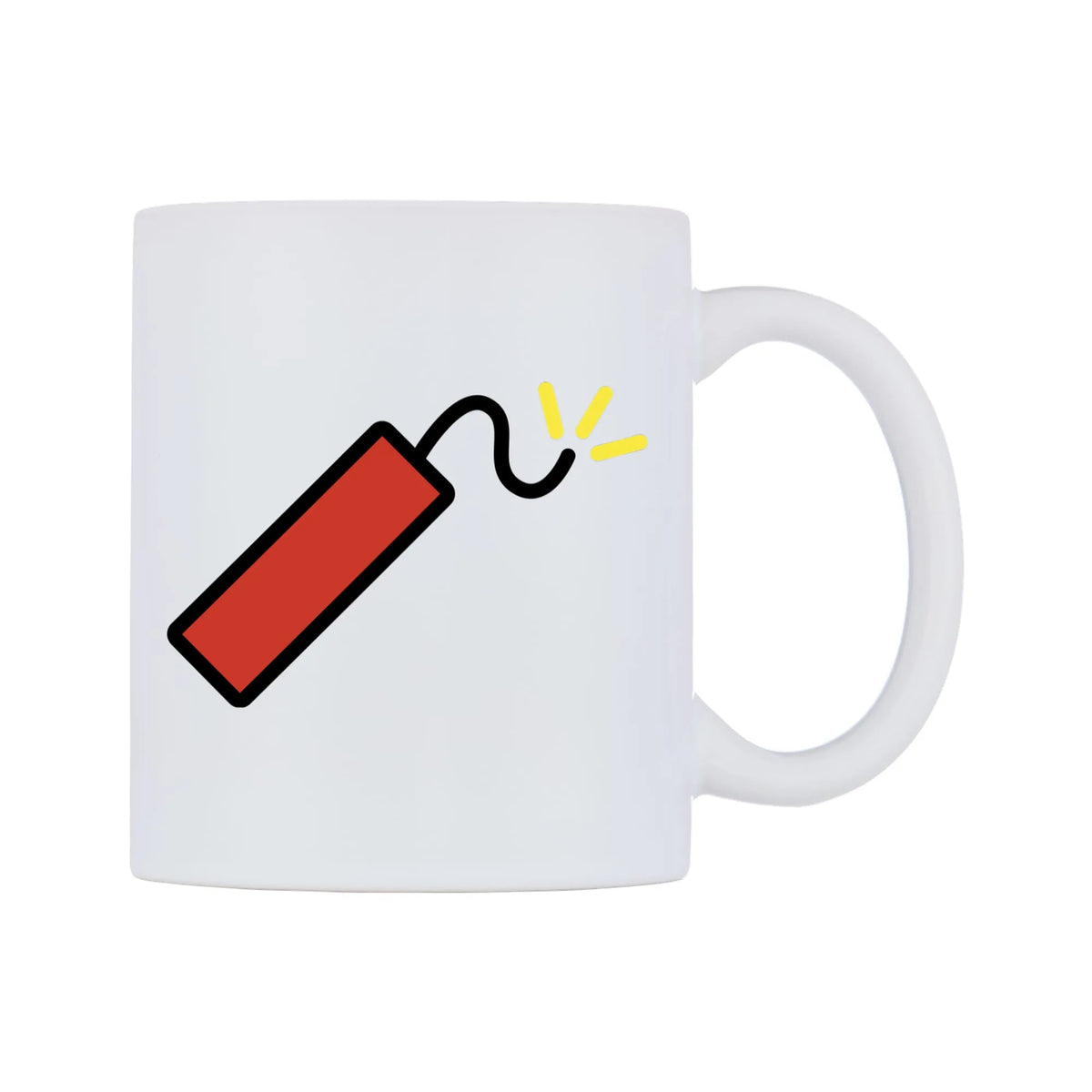 Firecracker Emoji Mug — mug, left side, on a white background