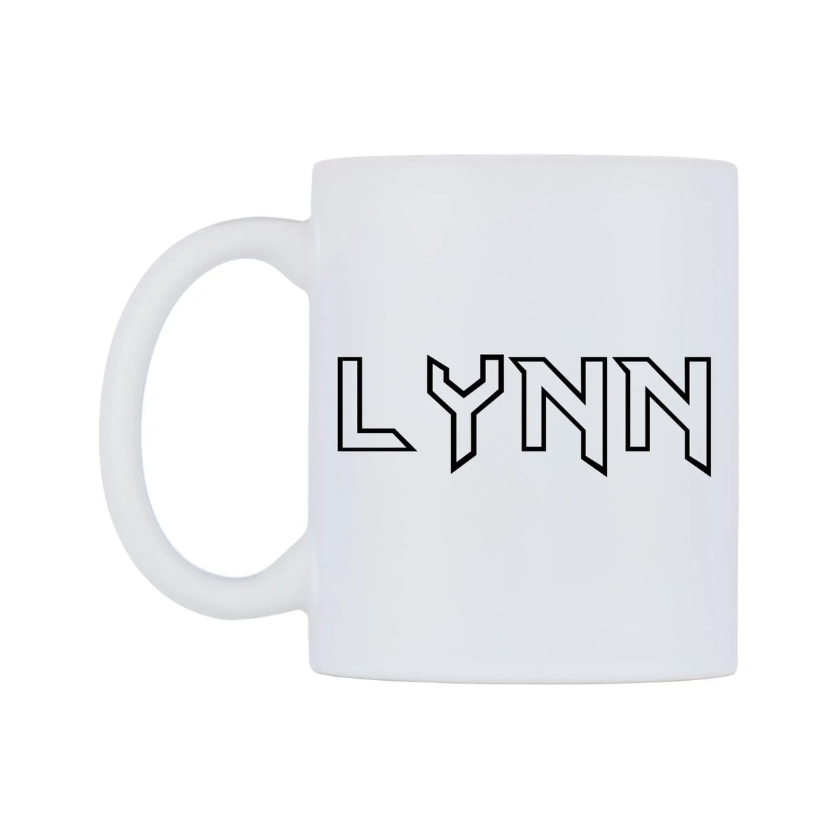 Lynn - Iron Maiden Themed Mug — white 11oz gloss mug, right side, on a white background