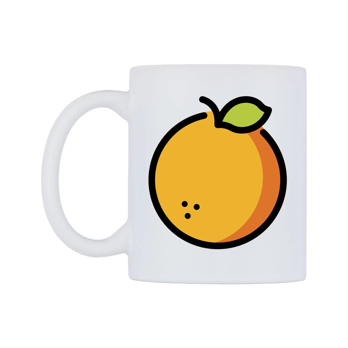 Tangerine Emoji Mug — mug, right side, on a white background