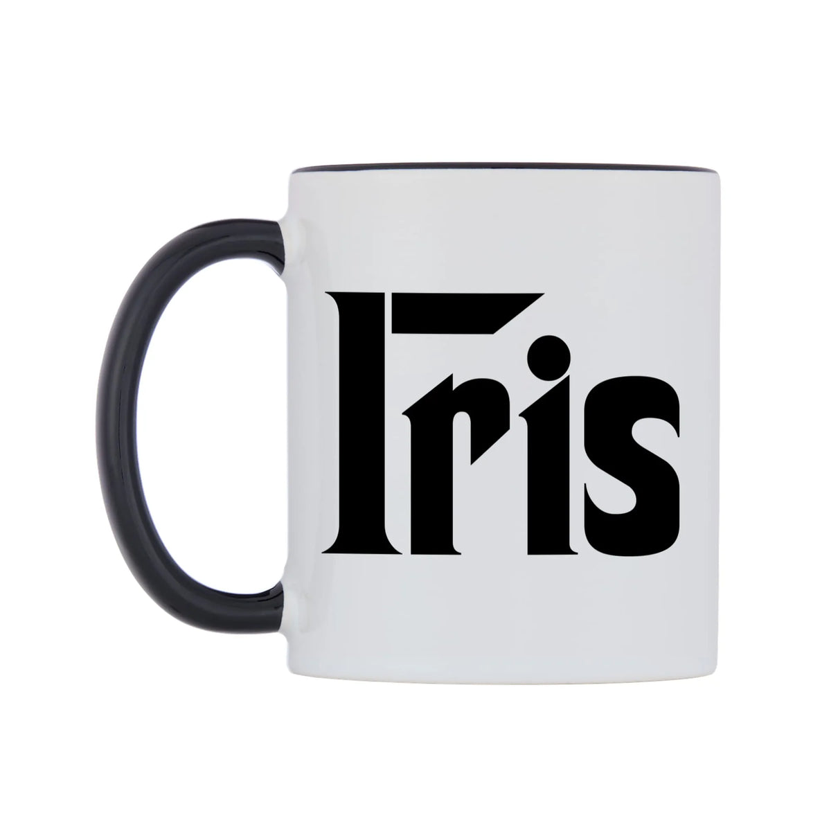 Iris - Godfather Themed Mug — white 11oz gloss mug with a black inside and handle, right side, on a white background