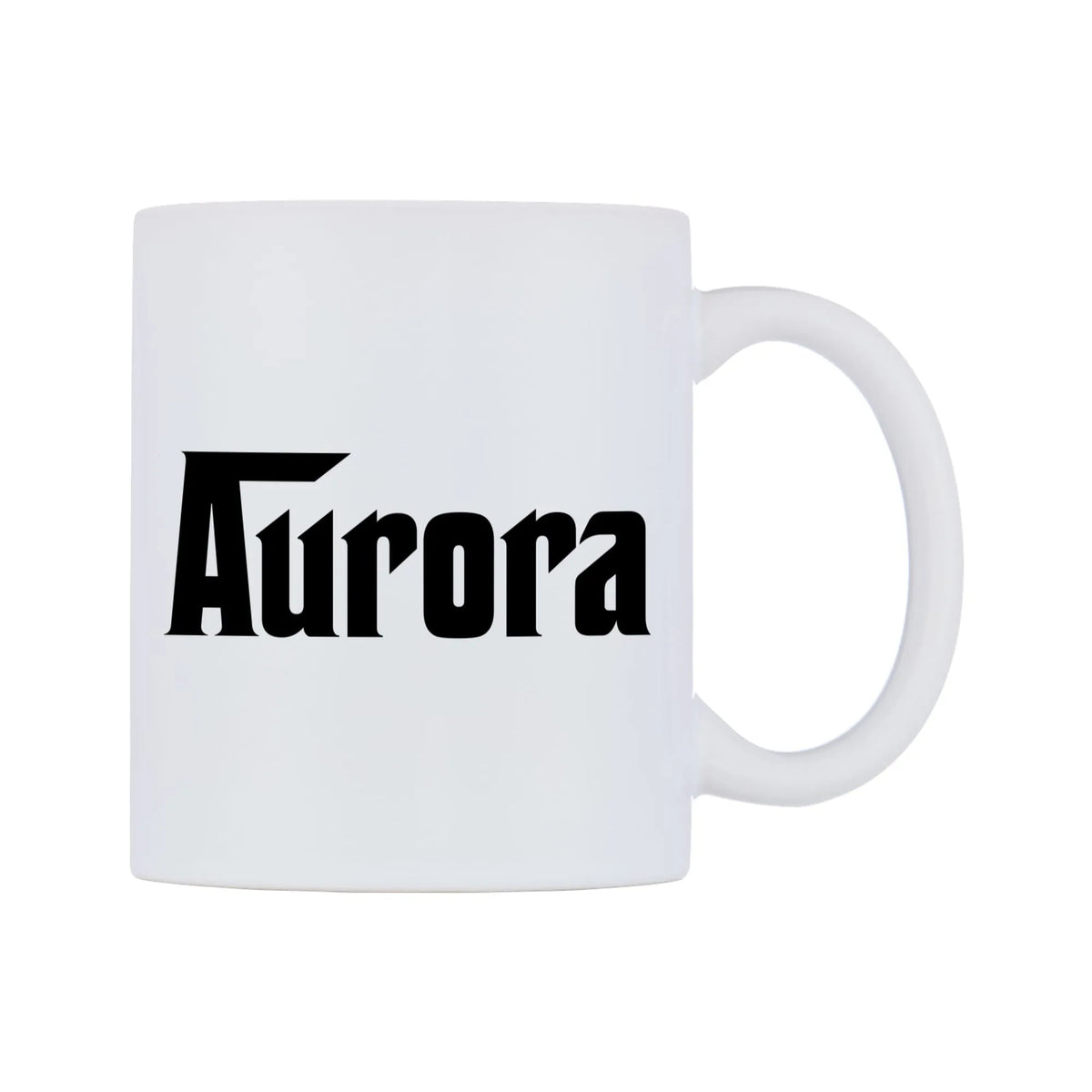 Aurora - Godfather Themed Mug — white 11oz gloss mug, left side, on a white background