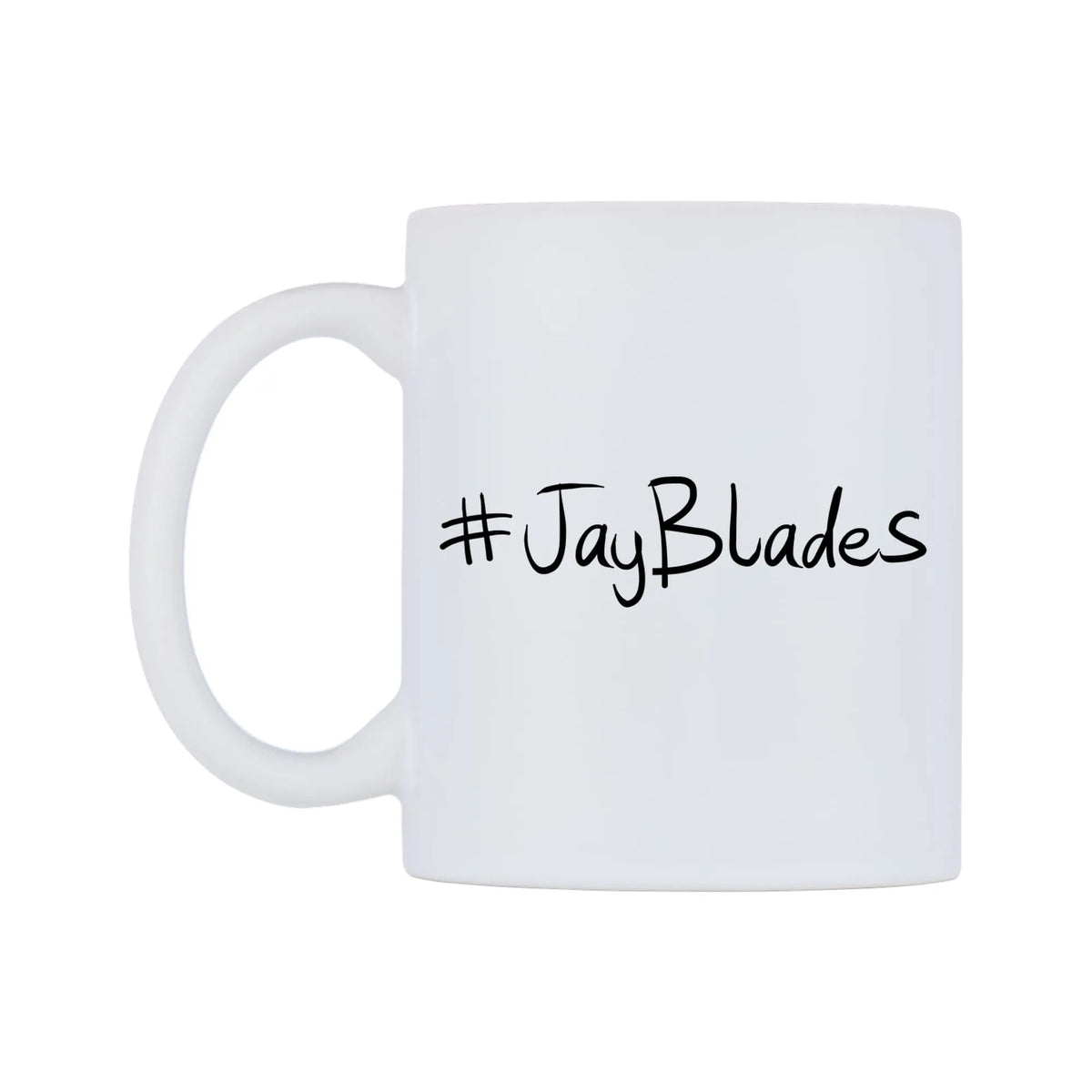 JayBlades Mug — mug, right side, on a white background