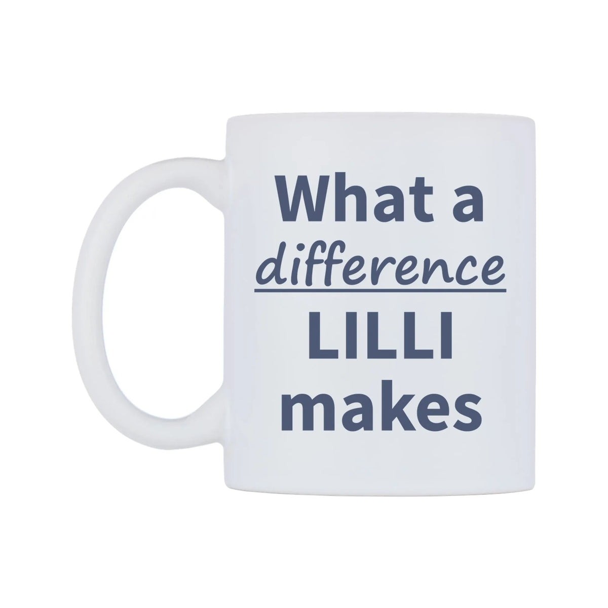 What a difference LILLI makes Mug — mug, right side, on a white background