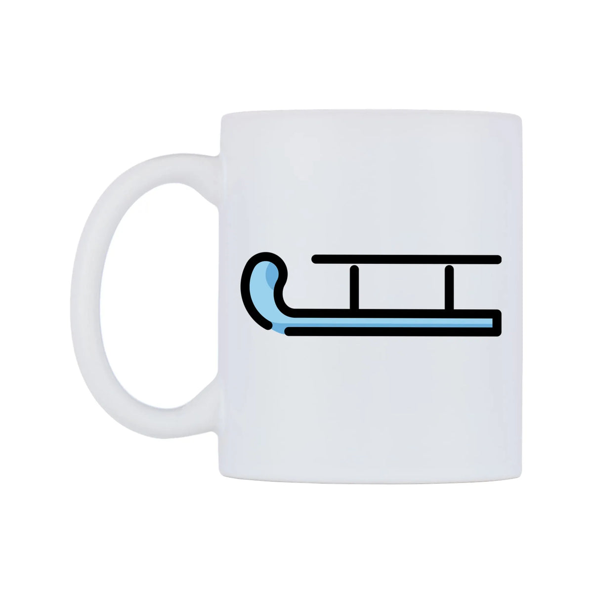 Sled Emoji Mug — mug, right side, on a white background