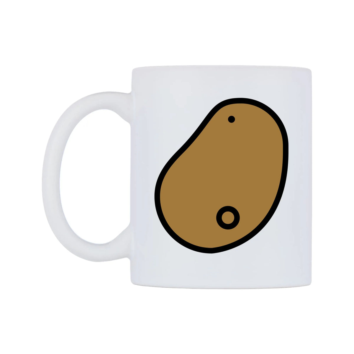 Potato Emoji Mug — mug, right side, on a white background