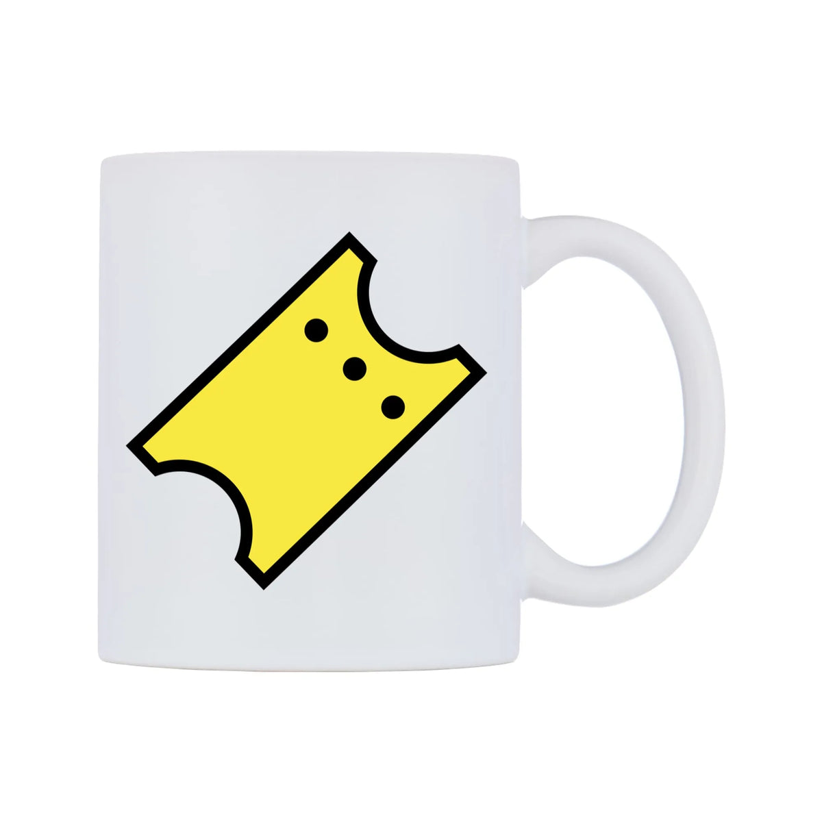 Ticket Emoji Mug — mug, left side, on a white background