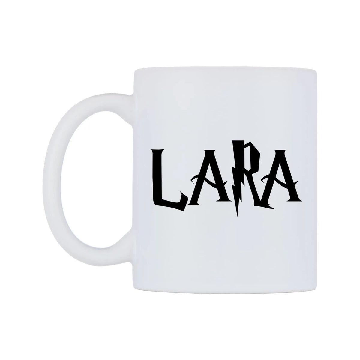 Lara - Wizard Themed Mug — white 11oz gloss mug, right side, on a white background