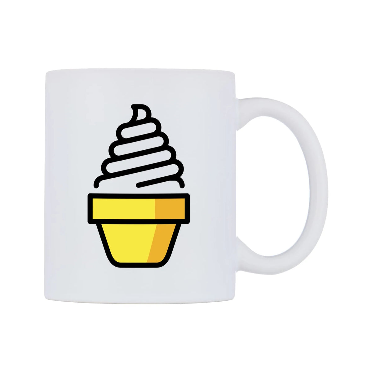 Soft Ice Cream Emoji Mug — mug, left side, on a white background