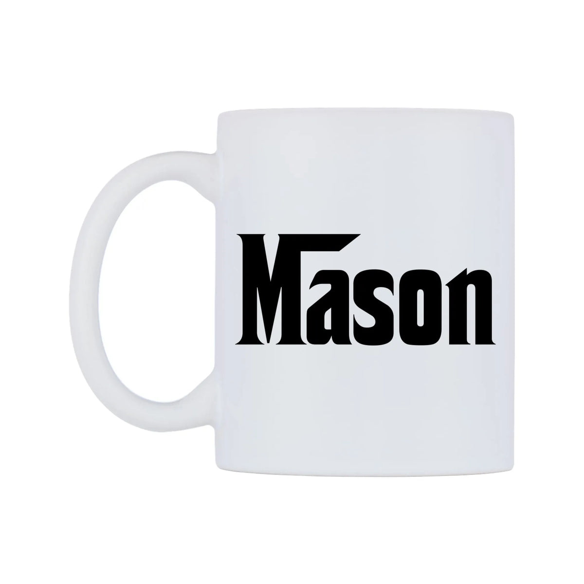 Mason - Godfather Themed Mug — white 11oz gloss mug, right side, on a white background