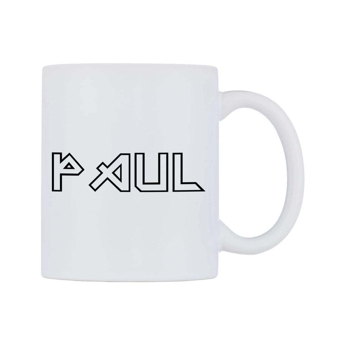 Paul - Iron Maiden Themed Mug — white 11oz gloss mug, left side, on a white background