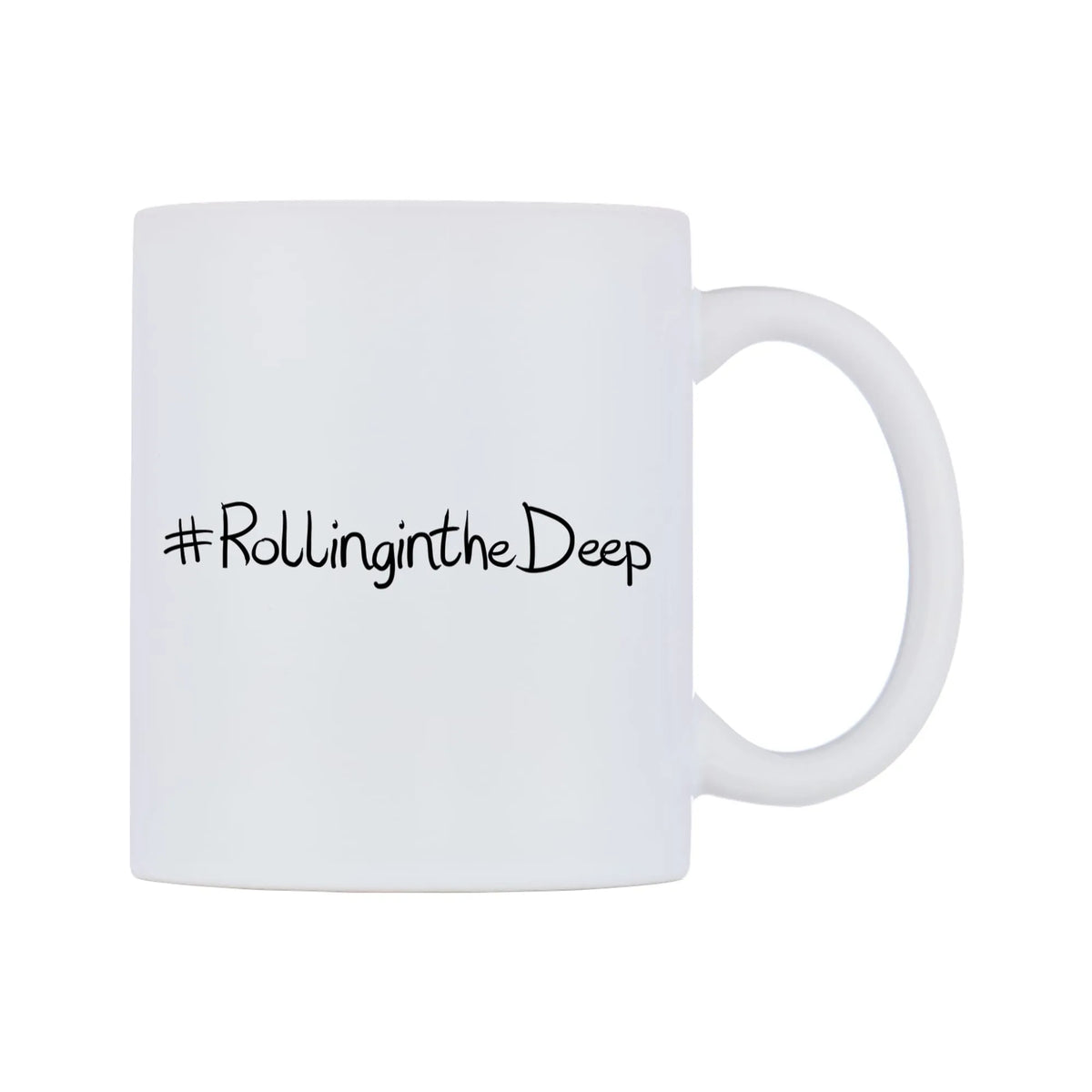 RollingintheDeep Mug — mug, left side, on a white background