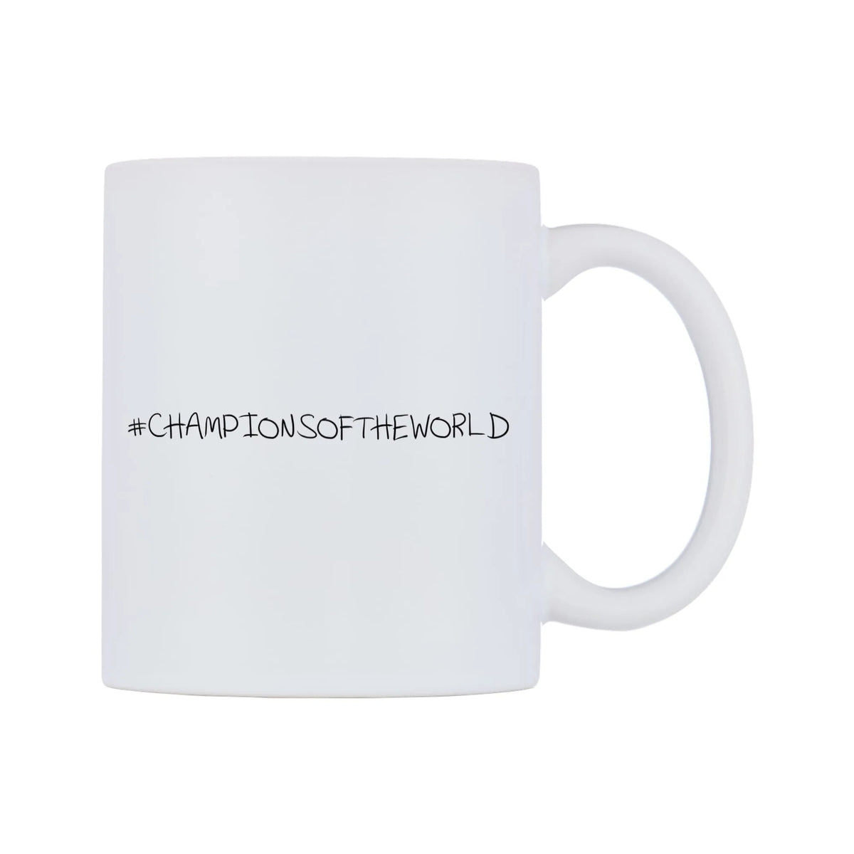 CHAMPIONSOFTHEWORLD Mug — mug, left side, on a white background