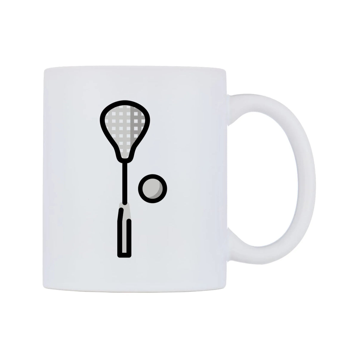 Lacrosse Emoji Mug — mug, left side, on a white background