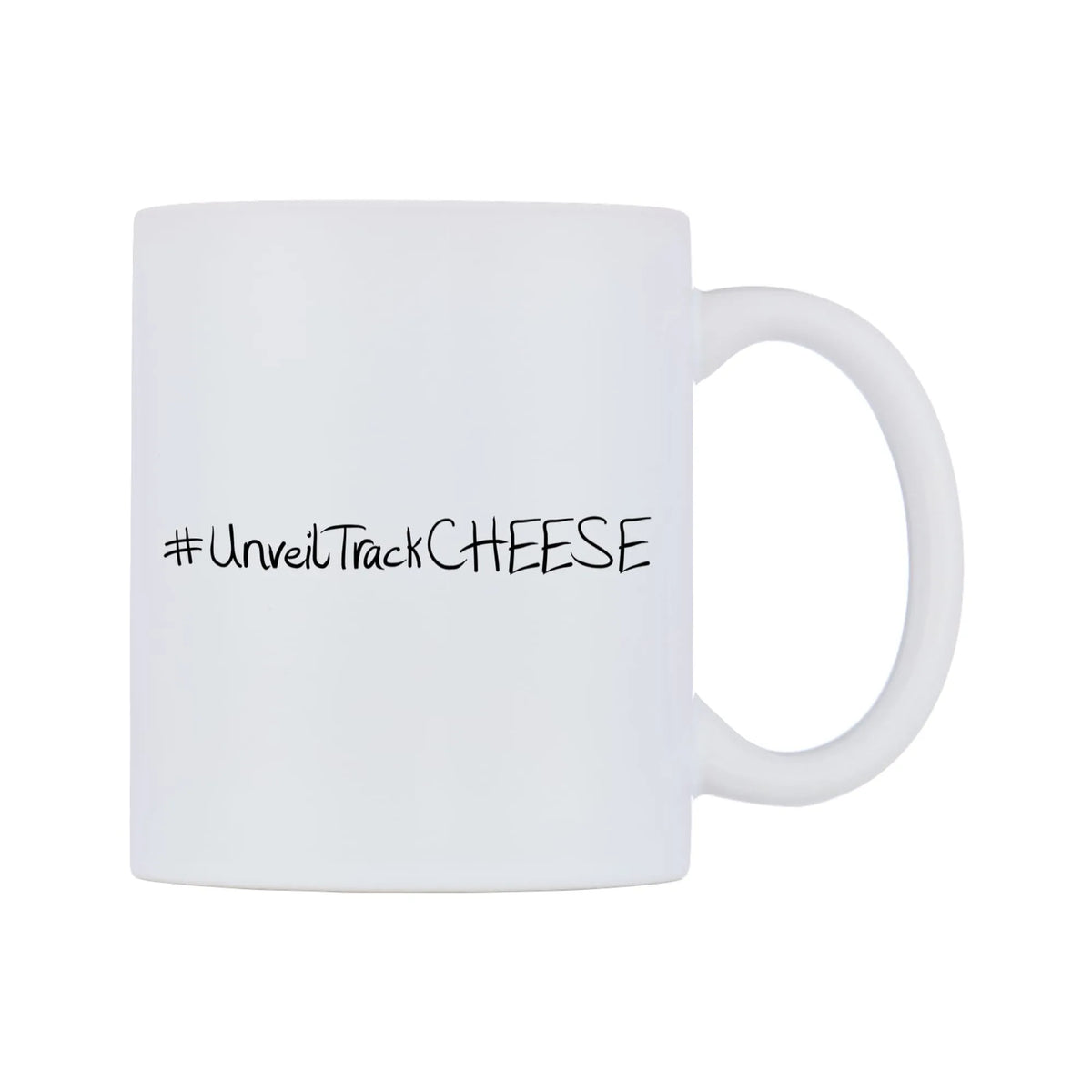 UnveilTrackCHEESE Mug — mug, left side, on a white background