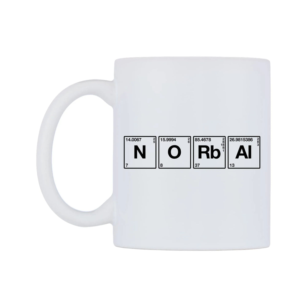 Nora - Chemistry Themed Mug — mug, right side, on a white background