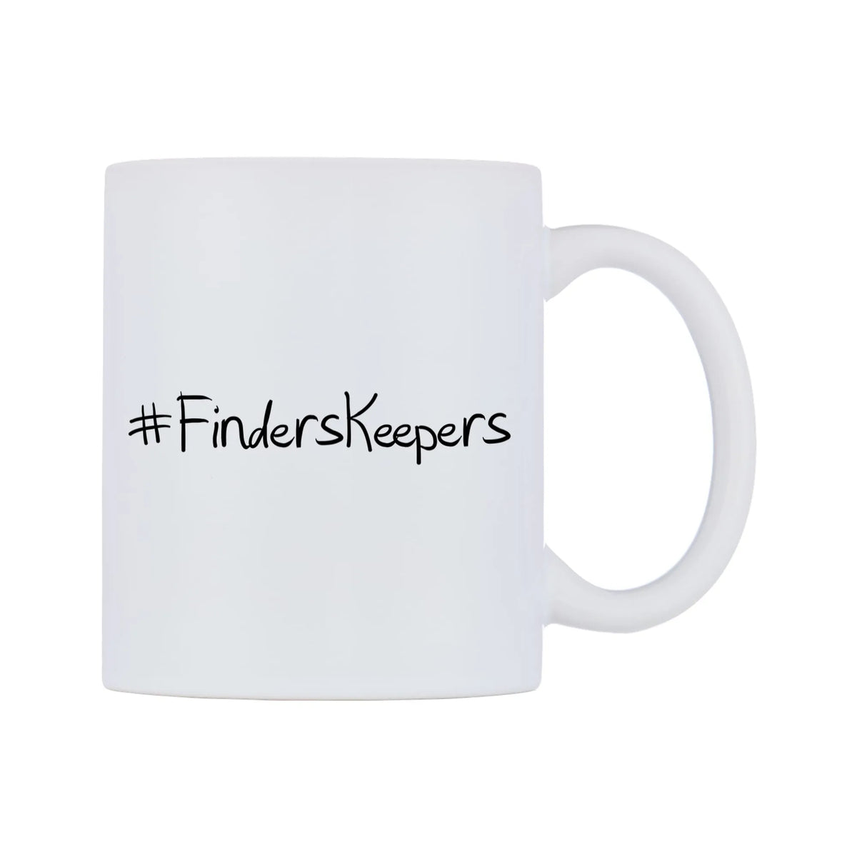 FindersKeepers Mug — mug, left side, on a white background
