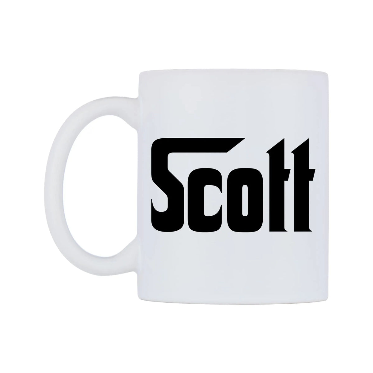 Scott - Godfather Themed Mug — white 11oz gloss mug, right side, on a white background