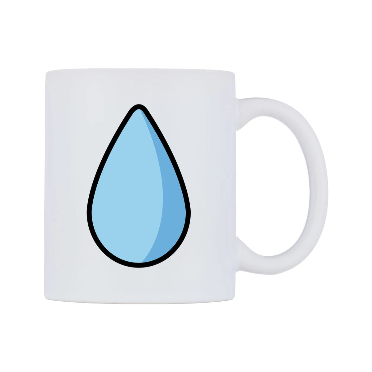 Droplet Emoji Mug — mug, left side, on a white background