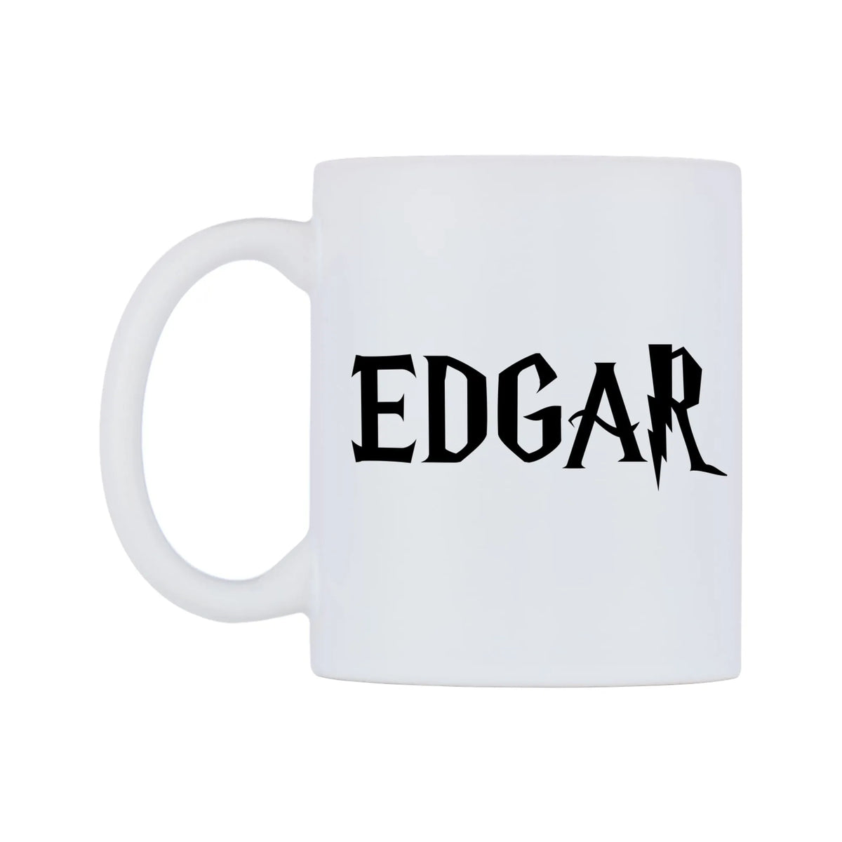 Edgar - Wizard Themed Mug — white 11oz gloss mug, right side, on a white background